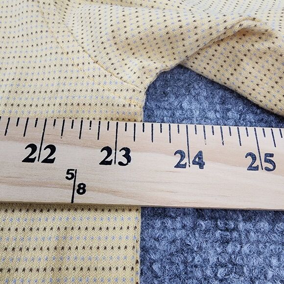 Peter Millar Shirt Men Large Yellow Micro Dot Polo Short Sleeve Performance Golf - Picture 5 of 16